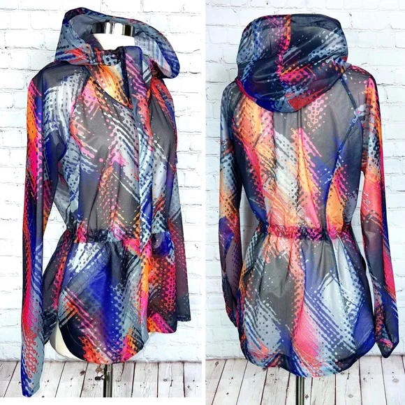 🚫SOLD! •🏃♀️NWOT |•ATHLETA•| Lava Hype Run Multicolor Jacket 🏃♀️ - Picture 1 of 16